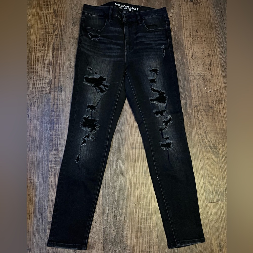 American Eagle High Rise Black Jeggings Size 8 Short